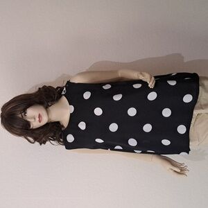 Black and White Polka Dot Sleeveless Top
